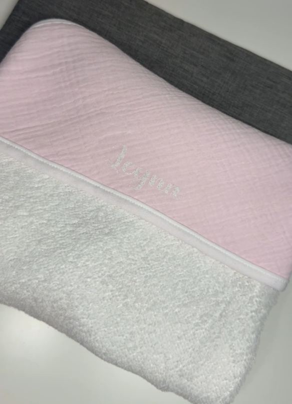 Cape de bain personnalisée avec gant assorti – Maison SMEY